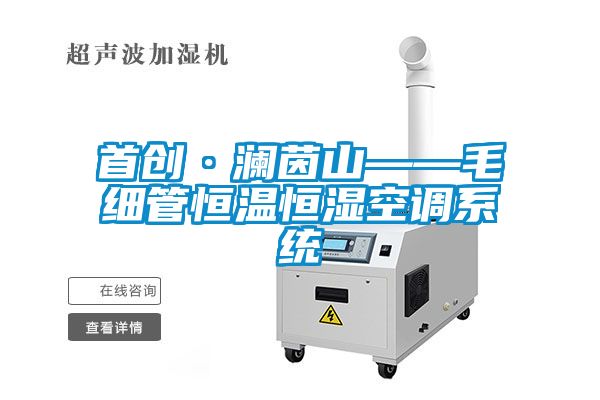 首創(chuàng)·瀾茵山——毛細管恒溫恒濕空調系統(tǒng)